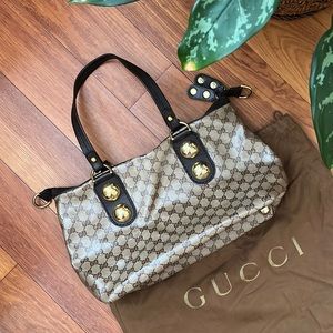 Gucci Studded Patent Leather Handbag